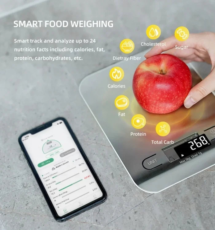 Professional Mini Digital Multifunction Kitchen Scale Superior Smart Nutrition Food Weighing Device LCD Display Battery Powered - Image 5