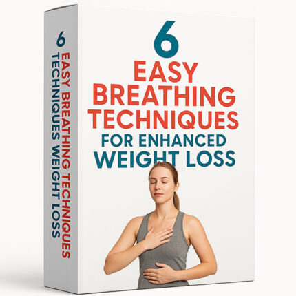 eBook cover showing yoga breathing for weight loss in minimal modern design